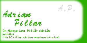 adrian pillar business card